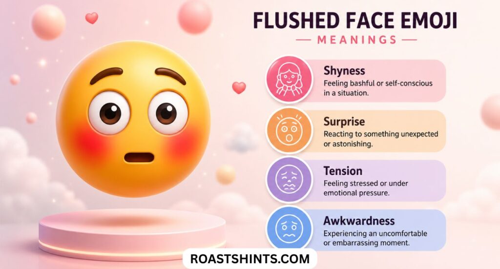 Flushed Face Emoji Meaning Explained In Simple Words